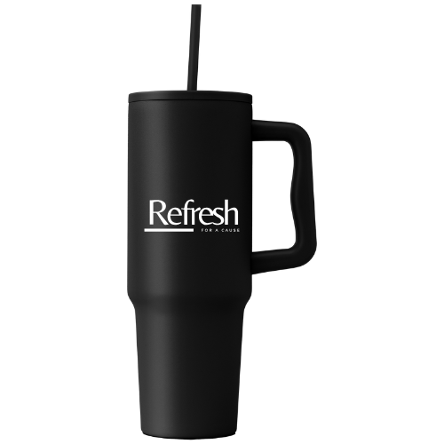 40 oz. Double-Wall Recycled Stainless Steel Tumbler with Straw