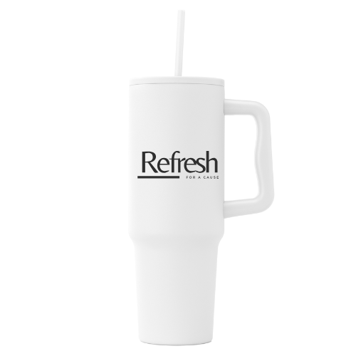 40 oz. Double-Wall Recycled Stainless Steel Tumbler with Straw